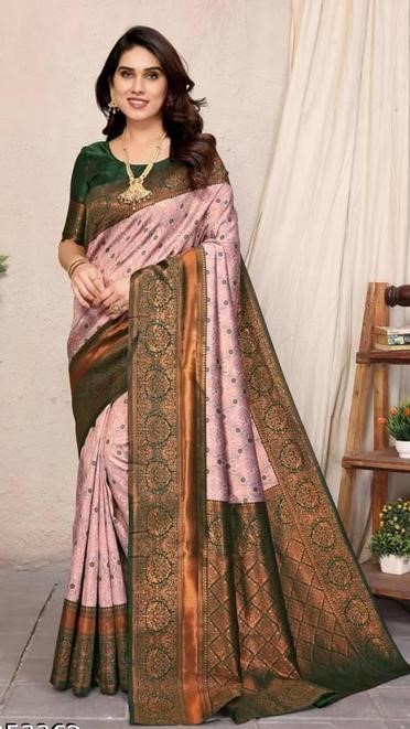 Multi Coloured kanjivaram Silk Saree