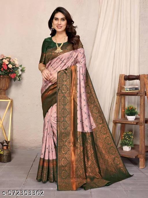 Multi Coloured kanjivaram Silk Saree - amamestyle