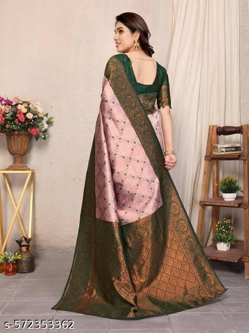Multi Coloured kanjivaram Silk Saree - amamestyle