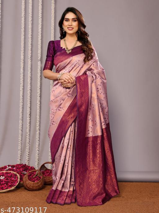 Pure Soft Silk Lightweight Banarasi ( Wine ) Wedding Bridal Wear Designer Ethnic Saree Available At Low Prices - amamestyle