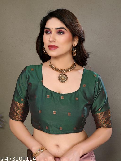 Pure Soft Silk Lightweight Banarasi ( Peach,Green ) Wedding Bridal Wear Designer Ethnic Saree Available At Low Prices - amamestyle