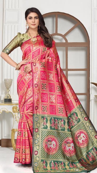 cotton silk jacquard with blouse