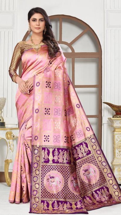 cotton silk jacquard with blouse