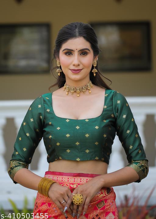 cotton silk jacquard with blouse - amamestyle