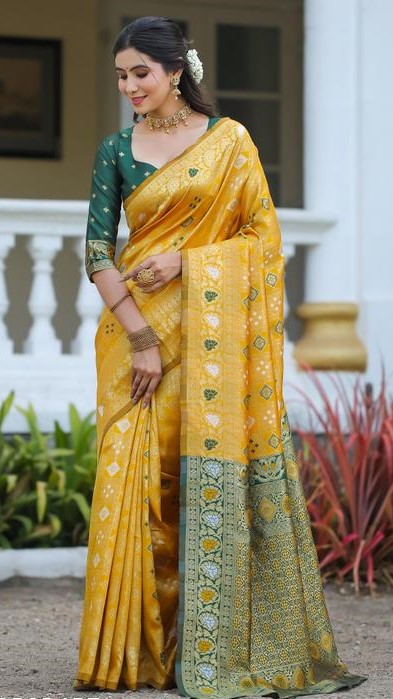 Cotton Silk Jacquard With Blouse