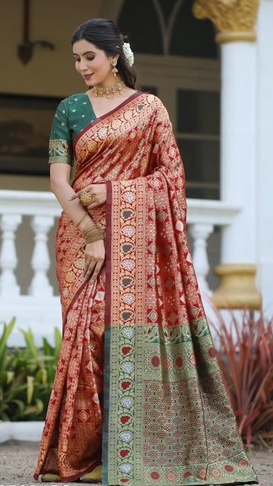 Cotton Silk Jacquard With Blouse