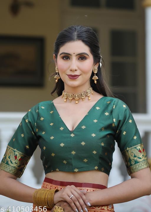 Cotton Silk Jacquard With Blouse - amamestyle