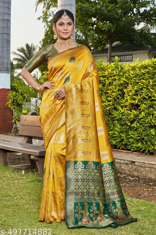 cotton silk jacquard saree with unstitched blouse - amamestyle
