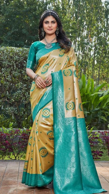 cotton silk jacquard saree with unstitched blouse