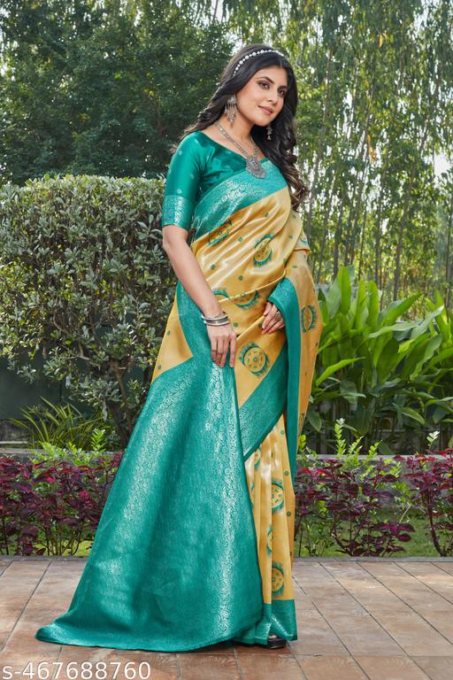cotton silk jacquard saree with unstitched blouse - amamestyle