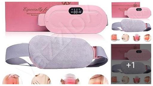 Period Cramp Relief Massager & Heating Pad for Period Cramps Portable Cordless Periods Cramps Relief Machine 3-Temp. & 3-Massage Mode Fast Heating Menstrual Period Pain Relief Device for Women.