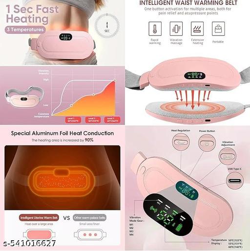 Period Cramp Relief Massager & Heating Pad for Period Cramps Portable Cordless Periods Cramps Relief Machine 3-Temp. & 3-Massage Mode Fast Heating Menstrual Period Pain Relief Device for Women. - Pocketbuy