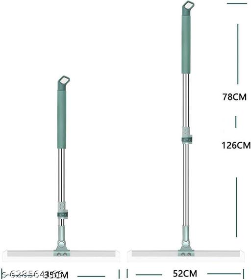 Magic Broom Sweeper for Floor Cleaning – Multifunctional Silicone Wiper Mop with Stainless Steel Extendable Handle – Wet & Dry Use – Bathroom Floor Wiper & Window Squeegee Viper for Home | 50-Inch Rotating Floor Squeegee, Heavy Duty Bathroom Wiper with 180-Degree Swivel Head - Pocketbuy