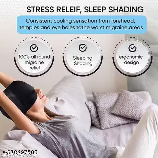  Migraine Relief Cap, Innovative Head Pain Relief Migraine Cap for All the Ages | Migraine Relief Products & Headache Relief Products | Migraine Cap Safe, Effective Compression for Daily Use (Black) - Pocketbuy