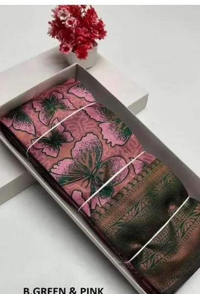 EAUTIFUL RICH PALLU & JACQUARD WORK ON ALL OVER  SAREE WITH BLOUSE PIECE