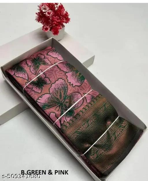 EAUTIFUL RICH PALLU & JACQUARD WORK ON ALL OVER  SAREE WITH BLOUSE PIECE - amamestyle