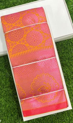 Banarasi Silk Saree In purple Zari Ambosh