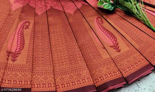 Beautiful Art Silk Jacquard Border Saree With Unstitched Running Blouse For Women Wedding Wear Party - amamestyle