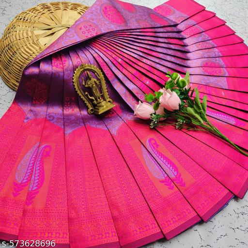 Beautiful Art Silk Jacquard Border Saree With Unstitched Running Blouse For Women Wedding Wear Party - amamestyle