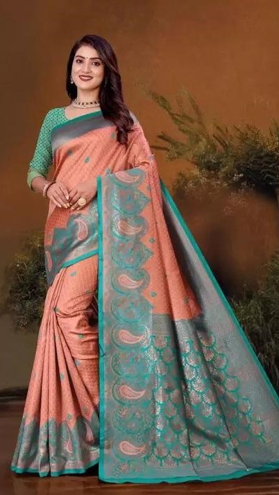 #New #Trending Bollywood Saree || Banarasi Silk sky Saree || Bollywood Inspired || Latest Design || Golden Border || #Latest