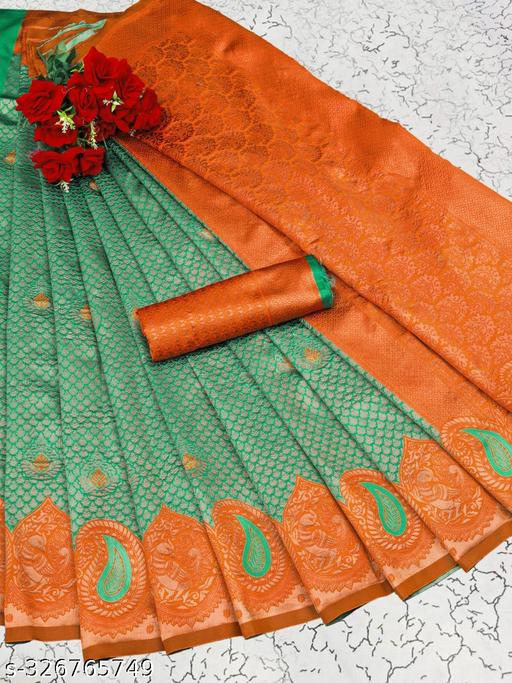 #New #Trending Bollywood Saree || Banarasi Silk sky Saree || Bollywood Inspired || Latest Design || Golden Border || #Latest - amamestyle
