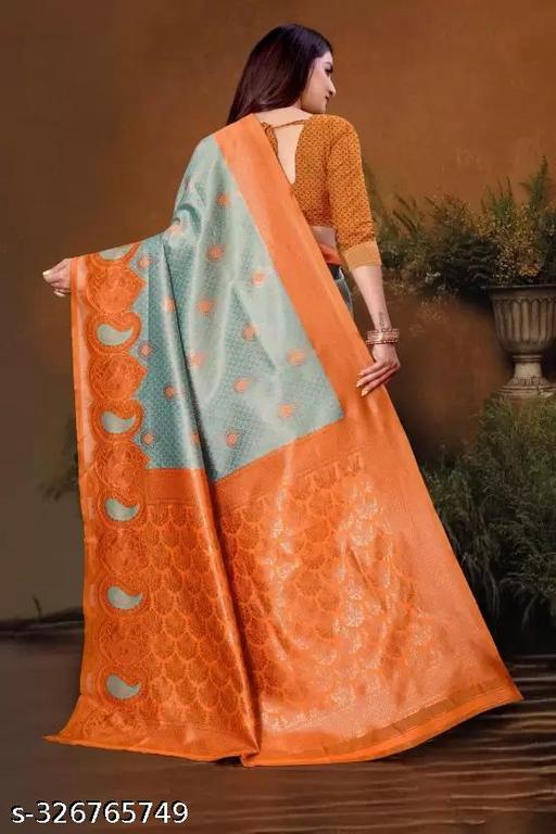 #New #Trending Bollywood Saree || Banarasi Silk sky Saree || Bollywood Inspired || Latest Design || Golden Border || #Latest - amamestyle
