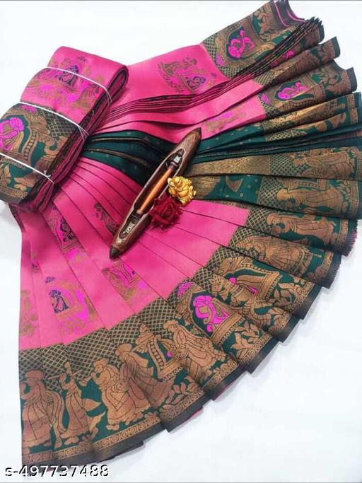 Beautiful Art Silk Jacquard Border Saree With Unstitched Running Blouse For Women Wedding Wear Party - amamestyle