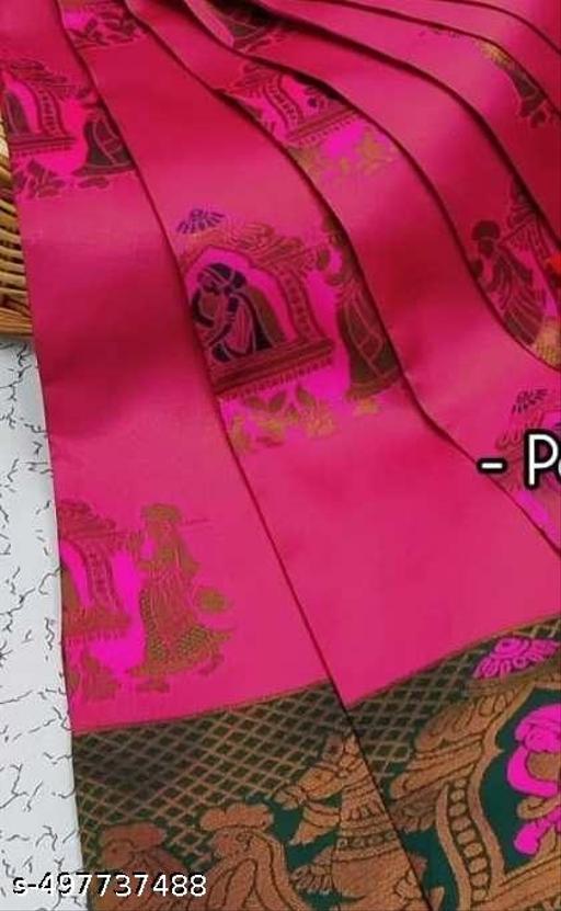 Beautiful Art Silk Jacquard Border Saree With Unstitched Running Blouse For Women Wedding Wear Party - amamestyle