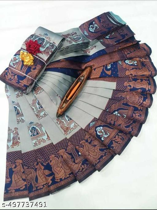 Beautiful Art Silk Jacquard Border Saree With Unstitched Running Blouse For Women Wedding Wear Party - amamestyle