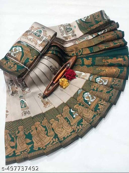 Beautiful Art Silk Jacquard Border Saree With Unstitched Running Blouse For Women Wedding Wear Party - amamestyle