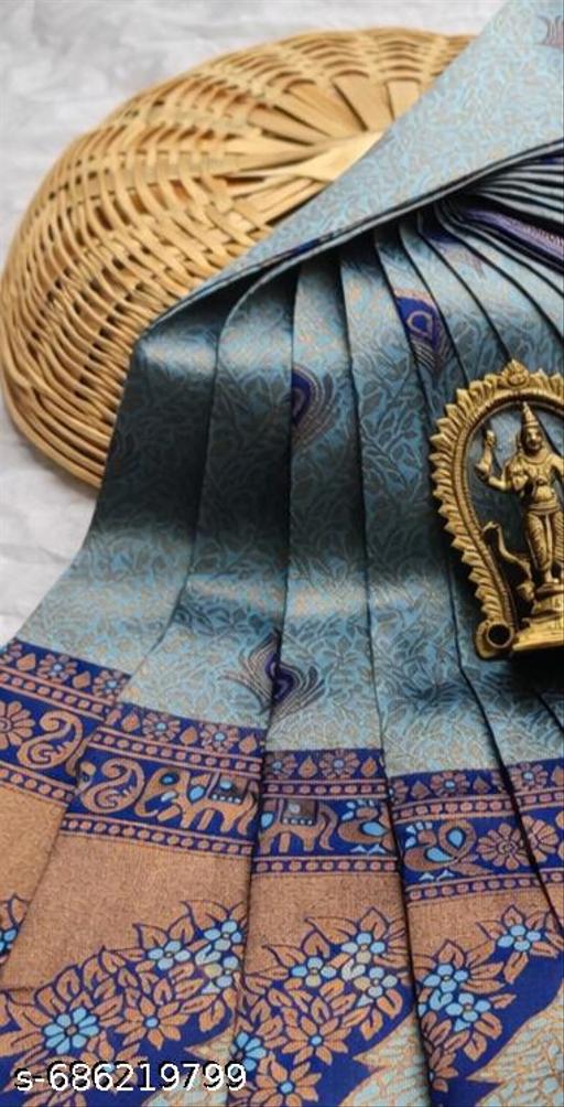 Beautiful Kanjeevaram Silk Big Border Zari Work Woven Sarees with Blouse Piece.. - amamestyle