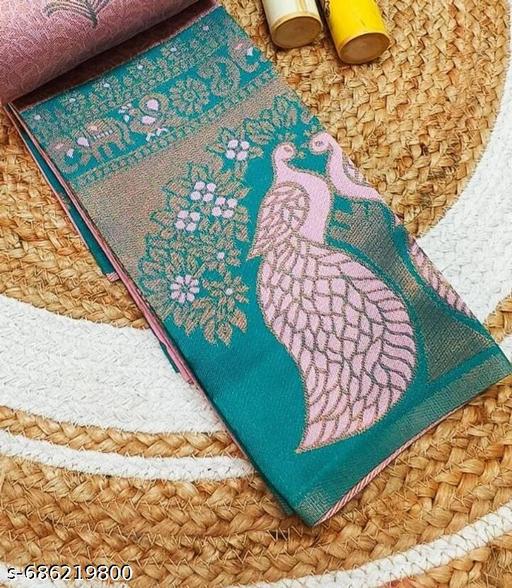 Beautiful Kanjeevaram Silk Big Border Zari Work Woven Sarees with Blouse Piece.. - amamestyle