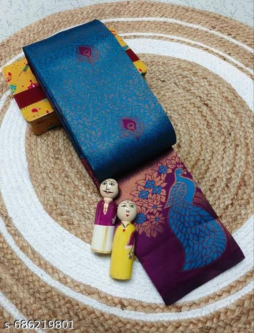 Beautiful Kanjeevaram Silk Big Border Zari Work Woven Sarees with Blouse Piece.. - amamestyle