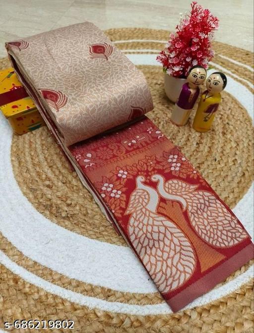 Beautiful Kanjeevaram Silk Big Border Zari Work Woven Sarees with Blouse Piece.. - amamestyle