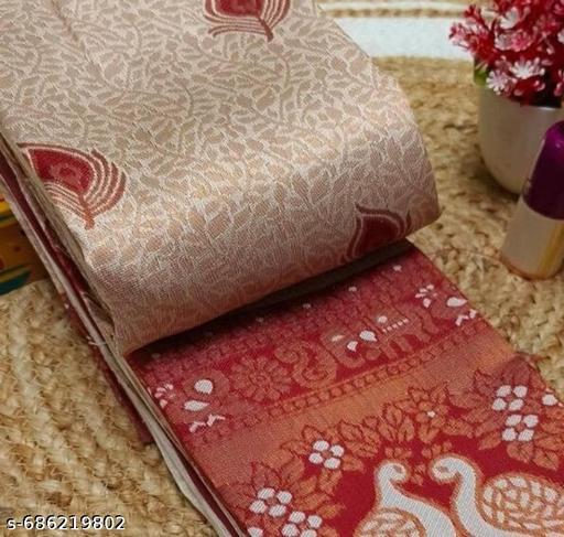 Beautiful Kanjeevaram Silk Big Border Zari Work Woven Sarees with Blouse Piece.. - amamestyle