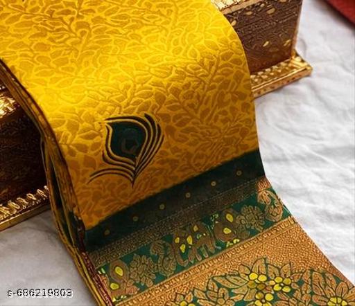 Beautiful Kanjeevaram Silk Big Border Zari Work Woven Sarees with Blouse Piece.. - amamestyle