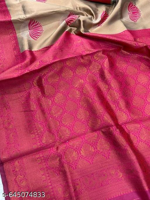 "Floral Woven Saree with Bold Rose Motifs and Contrasting Border | Festive & Party Wear Saree" - amamestyle
