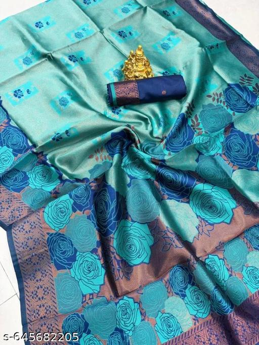 "Jacquard Floral Saree Featuring Artistic Rose Weaves and Trendy Design | Perfect for Festive Occasions" - amamestyle