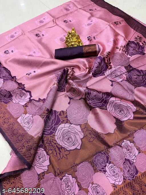 "Jacquard Floral Saree Featuring Artistic Rose Weaves and Trendy Design | Perfect for Festive Occasions" - amamestyle