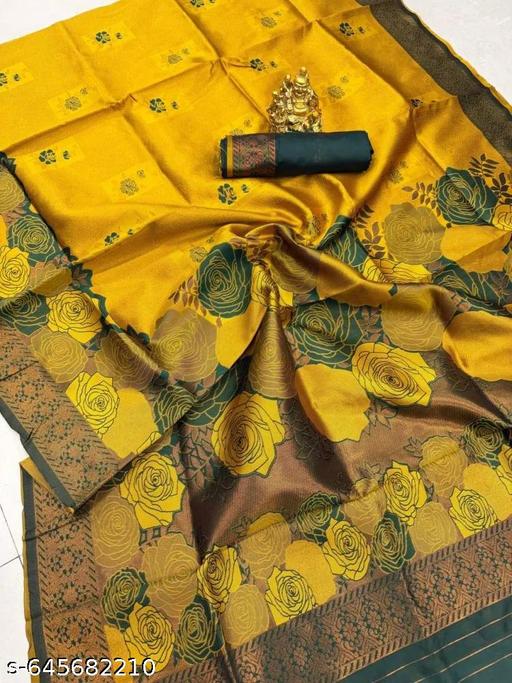 "Jacquard Floral Saree Featuring Artistic Rose Weaves and Trendy Design | Perfect for Festive Occasions" - amamestyle