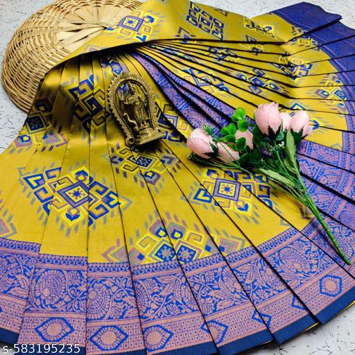 Premium Banarasi Silk Saree with Rich Zari Work with Twirling Blouse Piece. - amamestyle