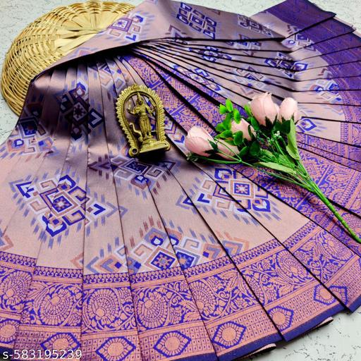 Premium Banarasi Silk Saree with Rich Zari Work with Twirling Blouse Piece. - amamestyle