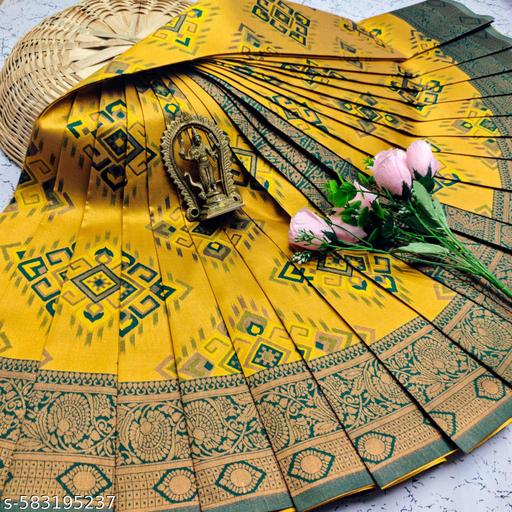 Premium Banarasi Silk Saree with Rich Zari Work with Twirling Blouse Piece. - amamestyle