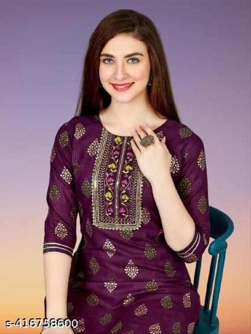 Women's Rayon WINE Kurta Palazzo Set - amamestyle
