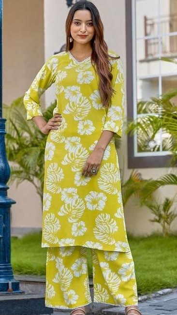 Neon Rayon Kurti With BottomWear For Women&Girls