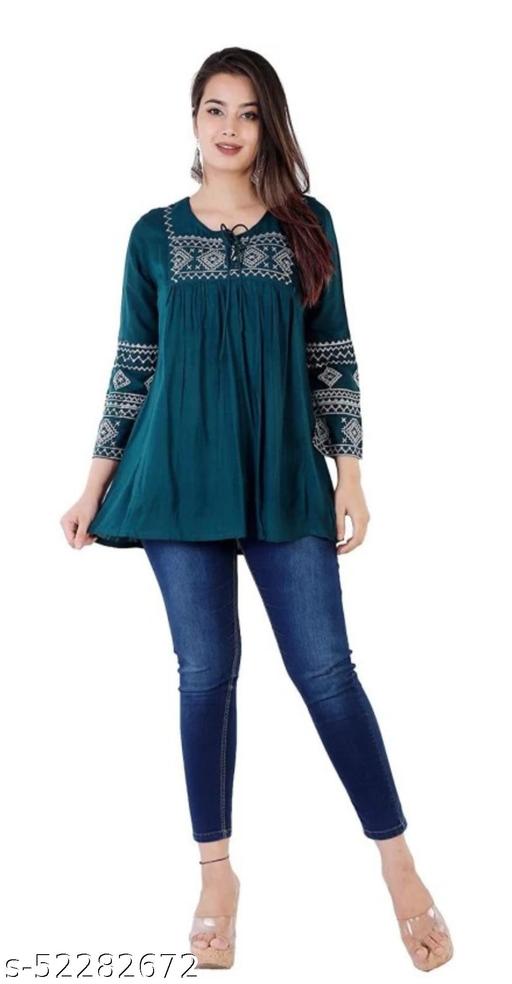 teal blue embroidered kurta - amamestyle