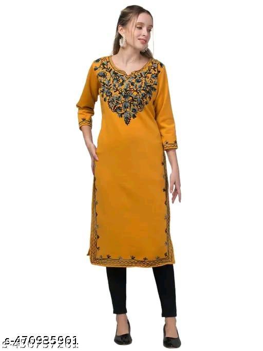 aari,Embroidery Woolen kurti for women & girls - amamestyle