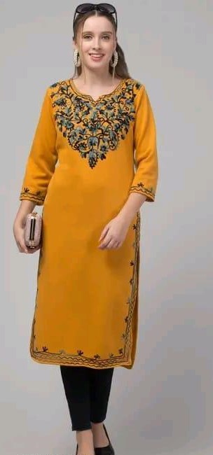 aari,Embroidery Woolen kurti for women & girls