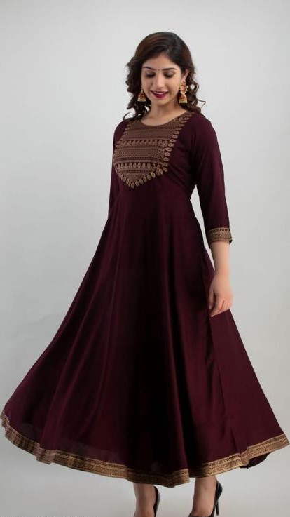 Women Rayon Printed Flared Kurta