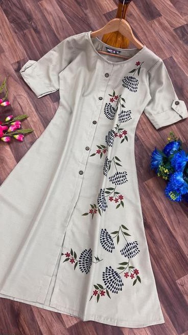 Fashionable Cotton Slub Dijital Print Anarkali Kurti For Women